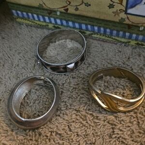 Elegant Silver and Gold Bracelet Set